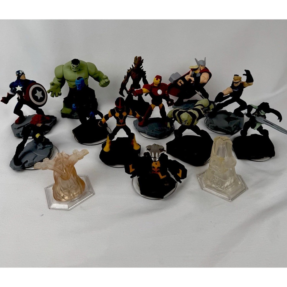 Disney Infinity 2.0 Marvel Figures Lot Hulk Iron Man Thor Groot Avengers
